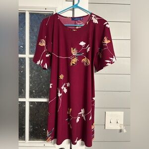 Apt. 9 Burgundy Floral Midi Dress